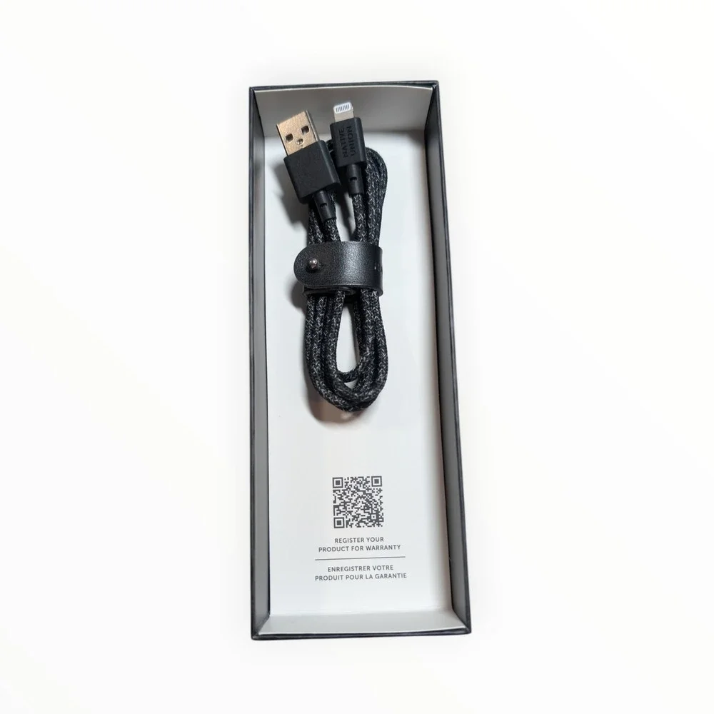 K5-O‎ Native Union Belt Cable Lighting to USB-A Cable - Black/White Braided Cord